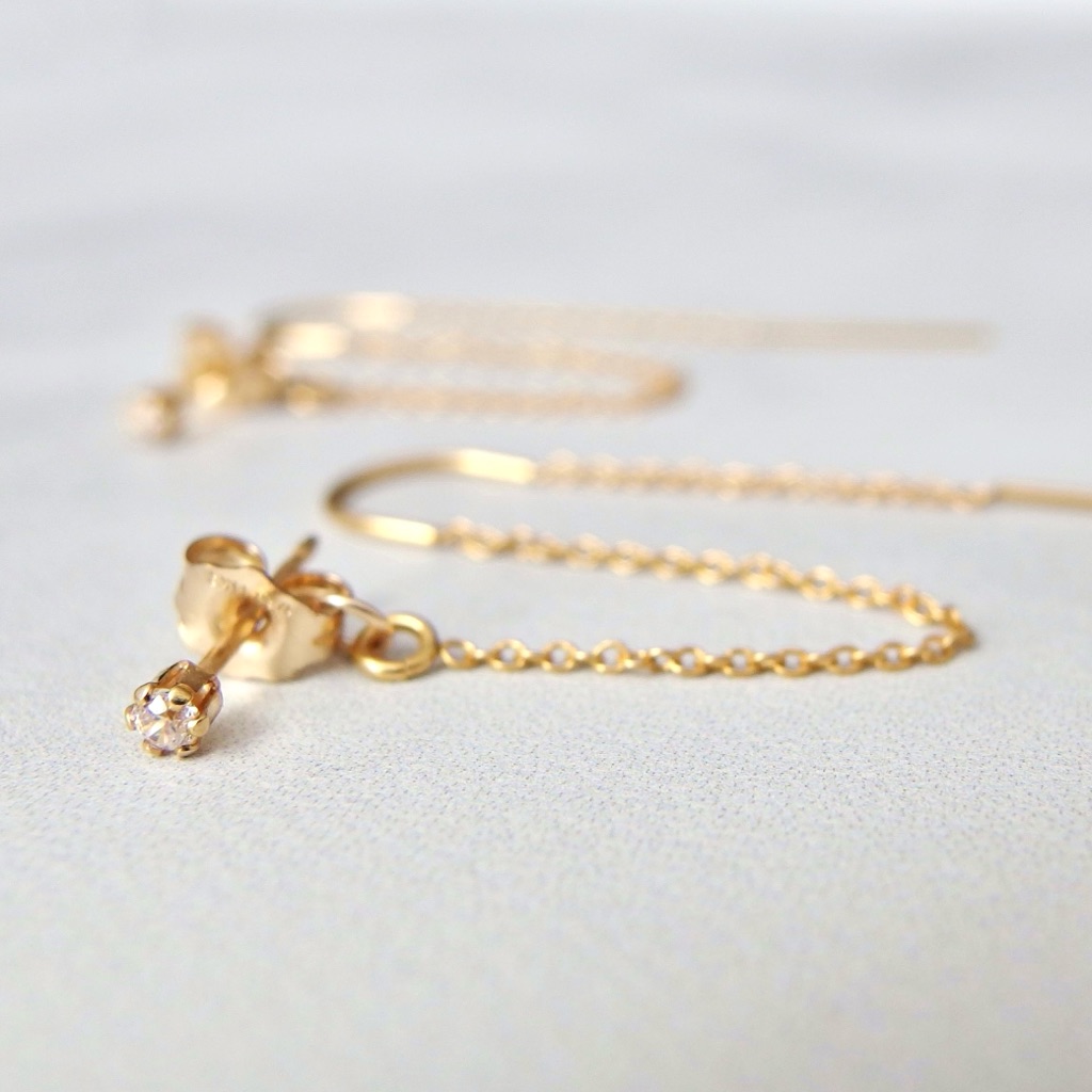 Tiny Diamond Double Piercing Threaders